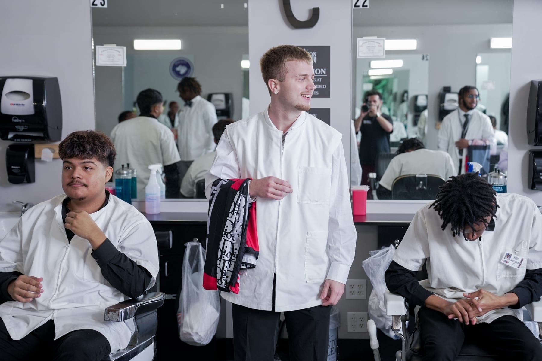 Students at Winston-Salem Barber School, brand photography by Lenny J Media